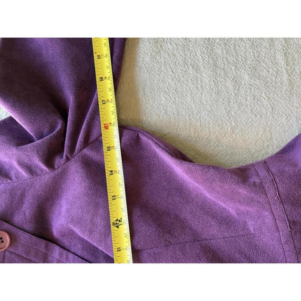 Vintage Mollie Parnis Purple Ultra Suede Long Sleeve Dress Small - Picture 14 of 15